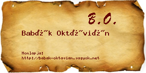 Babák Oktávián névjegykártya